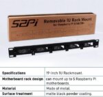 52Pi 19 Inch 1U Rack Mount for Raspberry Pi 5/4B/3B+/3B, Removable Rack with 5 Mounting Ports, Compatible with 19 inch Server Cabinets - Pappy Mall