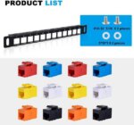 52Pi Blank Keystone Patch Panel with Jacks, 10inch 12 Port Cable Management Rack for DeskPi Rackmate T0/T1/T2 Server Cabinets - Pappy Mall