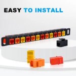 52Pi Blank Keystone Patch Panel with Jacks, 10inch 12 Port Cable Management Rack for DeskPi Rackmate T0/T1/T2 Server Cabinets - Pappy Mall