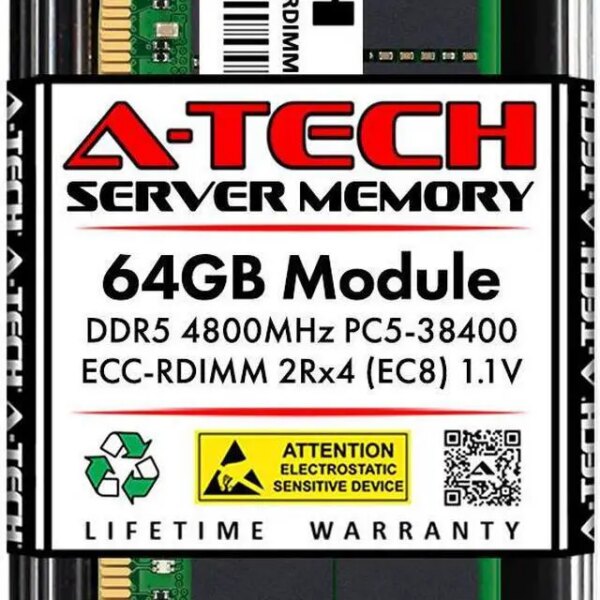 64GB RAM Replacement for Micron MTC40F2046S1RC48BA1 | DDR5 4800MHz PC5-38400 ECC RDIMM 2Rx4 Server Memory - Pappy Mall