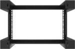 6U Wall Mount Open Frame Rack-19 Inch Server Equipment Rack- Adjustable Depth 13-18 Inches 2 Post Open Frame Cabinet- Black (6U13-18InD) - Pappy Mall