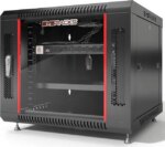 9U Wall Mount Server Cabinet Enclosure Network Rack ACCESSORIES INCLUDED Vented Shelf - Cooling Fan - Hardware- Feet - 24-Inch Depth - Lockable - Pappy Mall