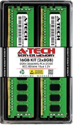 A-Tech 16GB (2x8GB) 1Rx4 PC4-21300R DDR4 2666 MHz ECC RDIMM Registered DIMM 288-Pin Single Rank x4 Server & Workstation RAM Memory Upgrade Kit - Pappy Mall
