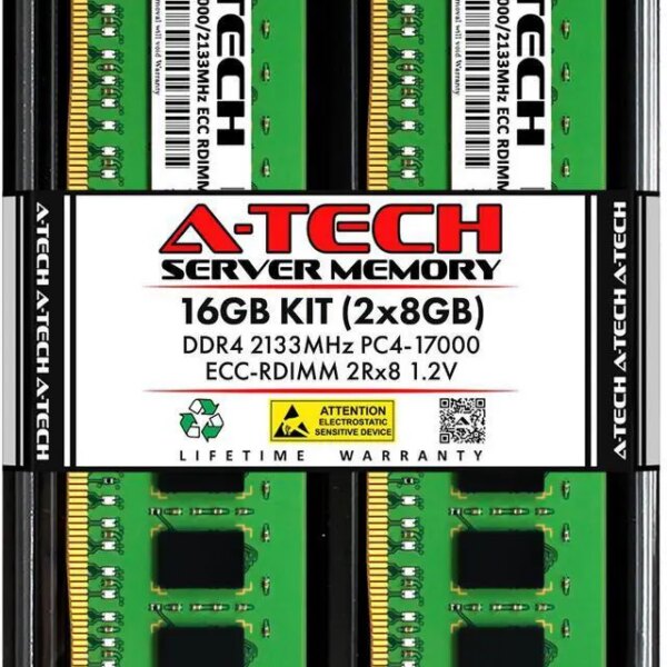 A-Tech 16GB (2x8GB) 2Rx8 PC4-17000R DDR4 2133 MHz ECC RDIMM Registered DIMM 288-Pin Dual Rank x8 Server & Workstation RAM Memory Upgrade Kit - Pappy Mall