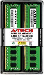 A-Tech 64GB (2x32GB) 2Rx8 PC4-23400R DDR4 2933 MHz ECC RDIMM Registered DIMM 288-Pin Dual Rank x8 Server & Workstation RAM Memory Upgrade Kit - Pappy Mall