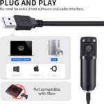 Adiven 2025 USB Streaming Podcast PC Microphone, 192KHz/24Bit Studio Cardioid Condenser Mic Kit with Sound Card, Boom Arm, Shock Mount, Pop Filter, - Pappy Mall