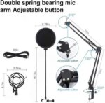 Adiven 2025 USB Streaming Podcast PC Microphone, 192KHz/24Bit Studio Cardioid Condenser Mic Kit with Sound Card, Boom Arm, Shock Mount, Pop Filter, - Pappy Mall