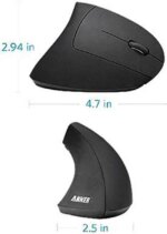 Anker 2.4G Wireless Vertical Ergonomic Optical Mouse, 800 / 1200 /1600 DPI, 5 Buttons for Laptop, Desktop, PC, Macbook - Black - Pappy Mall