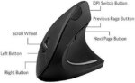 Anker 2.4G Wireless Vertical Ergonomic Optical Mouse, 800 / 1200 /1600 DPI, 5 Buttons for Laptop, Desktop, PC, Macbook - Black - Pappy Mall