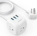 Anker 321 Power Strip, PowerPort Cube USB with 3 Outlets and 3 USB Ports, 5 ft Extension Cord, Flat Plug, Compact for Home Office, Travel, and Dorm - Pappy Mall