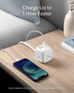 Anker 321 Power Strip, PowerPort Cube USB with 3 Outlets and 3 USB Ports, 5 ft Extension Cord, Flat Plug, Compact for Home Office, Travel, and Dorm - Pappy Mall