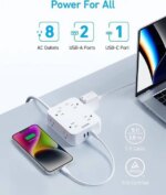 Anker Power Strip with USB Ports,5Ft,Surge Protector(2000J),8 Widely Outlet Extender with 2 USB A Ports and 1 USB C Port,Works with iPhone 15/15 - Pappy Mall