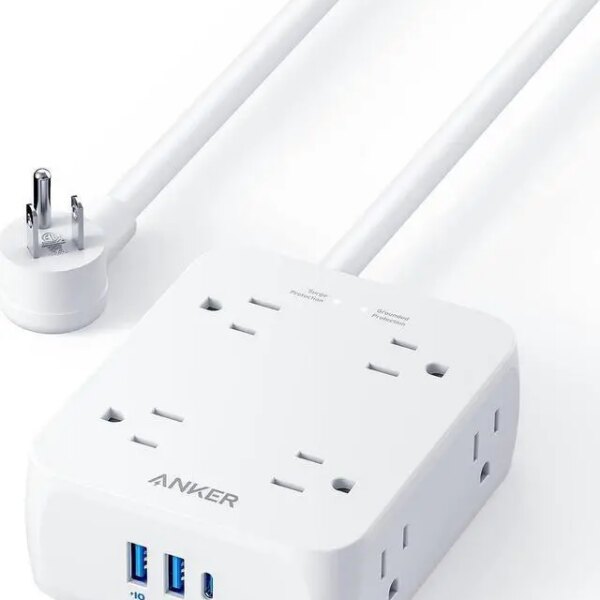 Anker Power Strip with USB Ports,5Ft,Surge Protector(2000J),8 Widely Outlet Extender with 2 USB A Ports and 1 USB C Port,Works with iPhone 15/15 - Pappy Mall