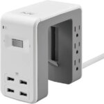 APC Desk Mount Power Station, 6 Outlet U-Shaped Surge Protector, 1080 Joule of Surge Protection with 4 USB A Charging Ports (PE6U4W) - Pappy Mall