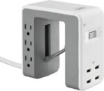 APC Desk Mount Power Station, 6 Outlet U-Shaped Surge Protector, 1080 Joule of Surge Protection with 4 USB A Charging Ports (PE6U4W) - Pappy Mall