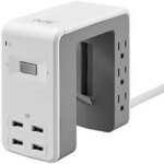 APC Desk Mount Power Station, 6 Outlet U-Shaped Surge Protector, 1080 Joule of Surge Protection with 4 USB A Charging Ports (PE6U4W) - Pappy Mall