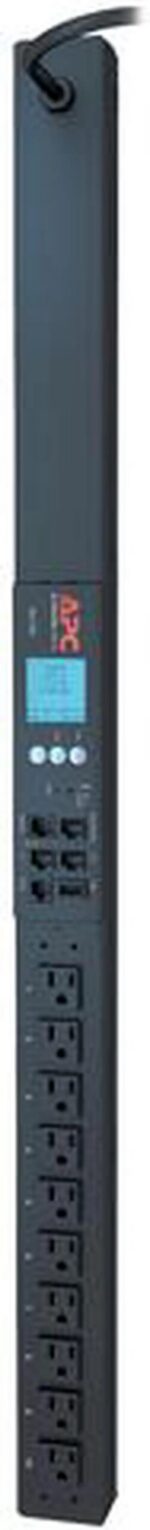 APC Rack Mount PDU, Metered 100V-120V/15A, (10) Outlets, 0U Vertical Rackmount (AP8831) - Pappy Mall