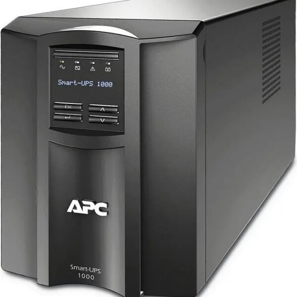 APC SMT1000C Smart-UPS, Line Interactive, 1000VA, Tower, 120V, 8x NEMA 5-15R outlets, SmartConnect Port+SmartSlot, AVR, LCD - Pappy Mall