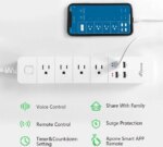 Apone Smart Power Strip with USB Surge Protector Bar with 4 Smart Outlets and 4 USB Ports 6Ft Extension Cord,Works with Alexa and Google Home Timer & - Pappy Mall