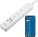 Apone Smart Power Strip with USB Surge Protector Bar with 4 Smart Outlets and 4 USB Ports 6Ft Extension Cord,Works with Alexa and Google Home Timer & - Pappy Mall