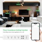 Apone Smart Power Strip with USB Surge Protector Bar with 4 Smart Outlets and 4 USB Ports 6Ft Extension Cord,Works with Alexa and Google Home Timer & - Pappy Mall