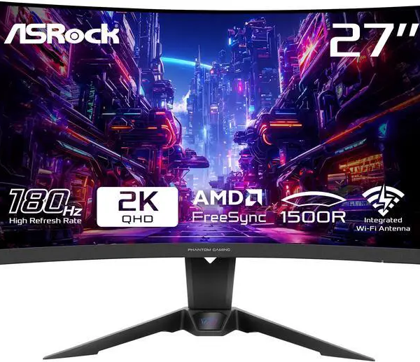 ASRock Phantom Gaming 27" 180Hz 1ms VA QHD Gaming Monitor FreeSync (AMD Adaptive Sync) 2560 x 1440 (PG27QRT2A) - Pappy Mall