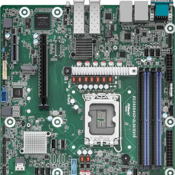 ASRock Rack EC262D4U2-2L2Q/E810 Xeon E-2400 Micro ATX MB, 2 x 25GbE SFP28, IPMI - Newegg.com - Pappy Mall