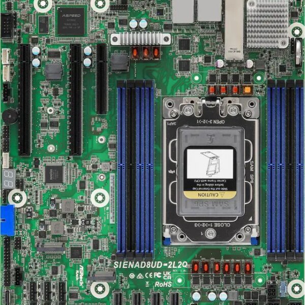 ASRock Rack Server Motherboard SIENAD8UD-2L2Q Deep Micro-ATX 2x SFP28 Single Socket SP6 (LGA 4844) AMD EPYC™ 8004 - Pappy Mall