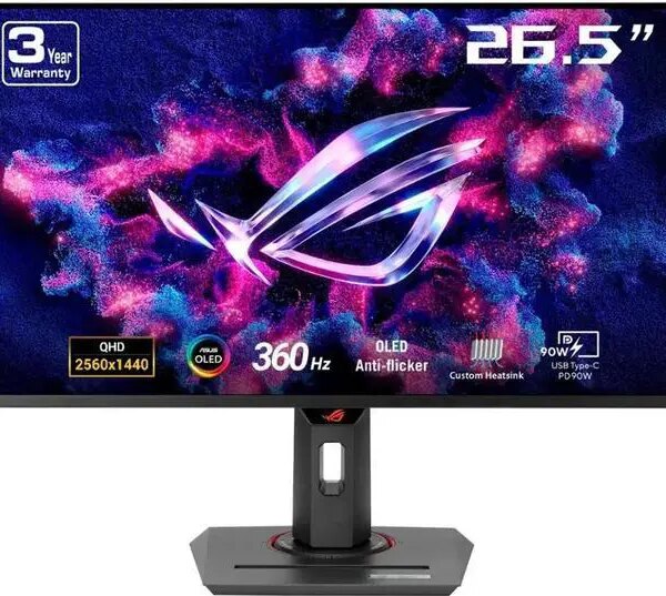 ASUS 26.5" 360 Hz OLED QHD Gaming Monitor FreeSync Premium Pro & G-Sync Compatible DCI-P3 99%, sRGB 135% ROG Strix OLED XG27ACDNG - Pappy Mall