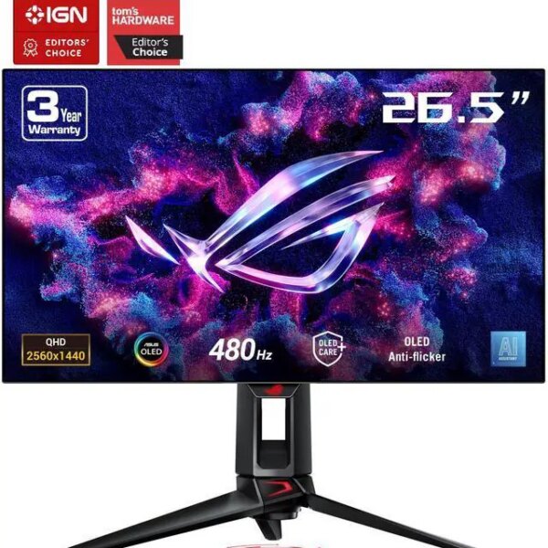 ASUS 27" (26.5" Viewable) 240 Hz OLED UHD Gaming Monitor FreeSync Premium Pro & G-Sync Compatible DCI-P3 99%, sRGB 145% ROG Swift OLED PG27UCDM - Pappy Mall