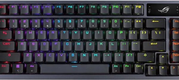 ASUS ROG Azoth 75 Wireless DIY Custom Gaming Keyboard - OLED display, Hot-Swappable Pre-lubed ROG NX Storm Switches & Keyboard Stabilizers, PBT - Pappy Mall
