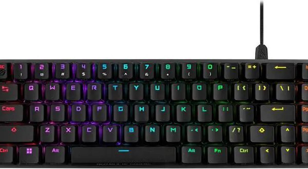 ASUS ROG Falchion Ace 65% RGB Compact Gaming Mechanical Keyboard, Lubed ROG NX Red Switches & Switch Stabilizers, Sound-Dampening Foam, PBT Keycaps, - Pappy Mall