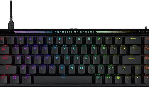 ASUS ROG Falchion Ace HFX 65% compact gaming keyboard - ROG HFX magnetic switches, 8000Hz polling rate, three-layer dampening foam, silicone gasket - Pappy Mall