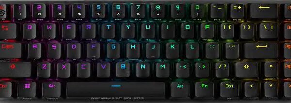 ASUS ROG Falchion NX 65% Wireless RGB Mechanical Gaming Keyboard - ROG NX Red Linear Switches, PBT Doubleshot Keycaps, Wired / 2.4G Hz, Touch Panel, - Pappy Mall