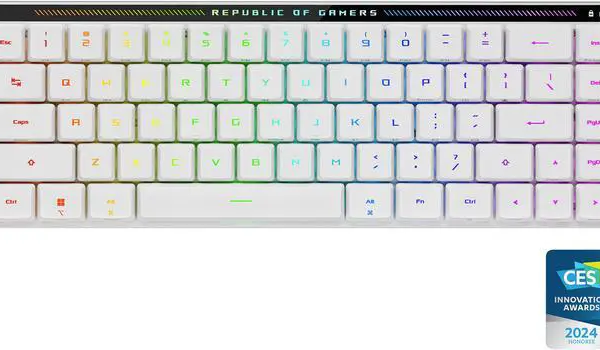 ASUS ROG Falchion RX Low Profile 65% compact wireless gaming keyboard with ROG RX low-profile optical switches, tri-mode connection with ROG SpeedNova - Pappy Mall