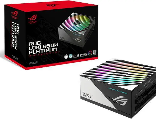 ASUS ROG Loki SFX-L 850W Platinum (Fully Modular Power Supply, 80+ Platinum, 120mm PWM ARGB Fan, Aura Sync, ATX 3.0 Compatible, PCIe 5.0 Ready) - Pappy Mall