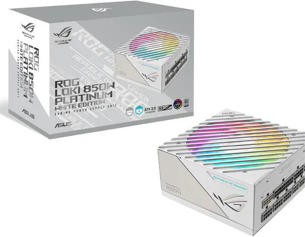 ASUS ROG Loki SFX-L 850W Platinum White Edition (Fully Modular Power Supply, 80+ Platinum, 120mm PWM ARGB Fan, Aura Sync, ATX 3.0 Compatible, PCIe 5.0 - Pappy Mall