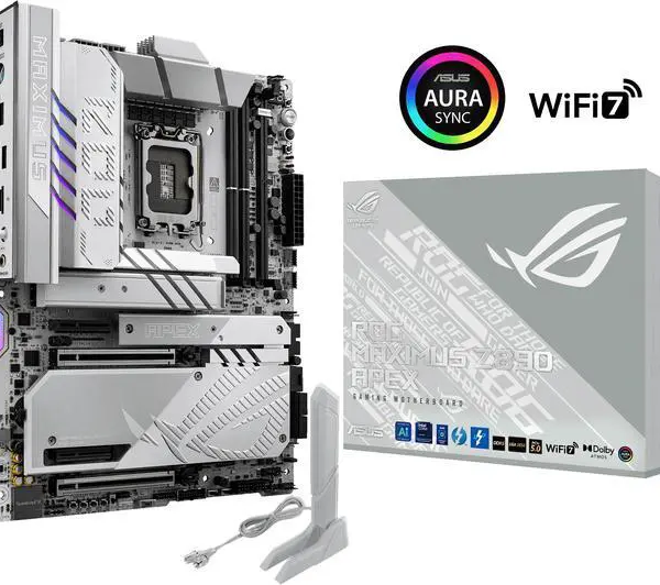 ASUS ROG MAXIMUS Z890 APEX Intel® Z890 LGA 1851 ATX motherboard, Advanced AI PC-ready, 22+2+1+2 stages, DDR5, WiFi 7, 5G LAN, 3x PCIe® 5.0 M.2, - Pappy Mall