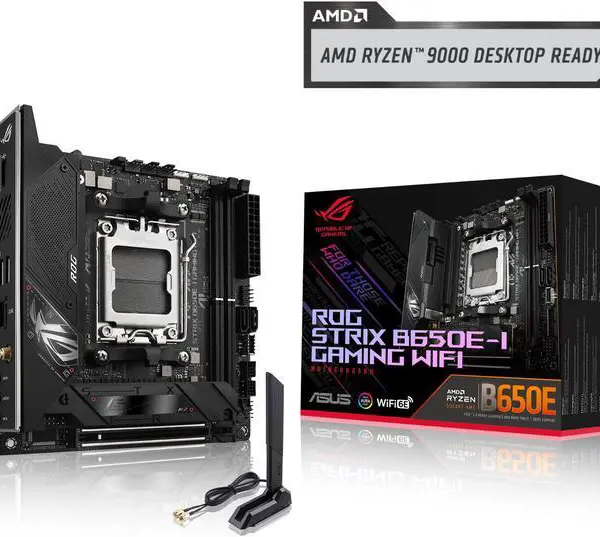 ASUS ROG Strix B650E-I Gaming WiFi AMD B650 AM5 Ryzen™ Desktop 9000 8000 & 7000 mini-ITX mITX motherboard, 10+2 power stages, DDR5, 2x M.2 slot, - Pappy Mall