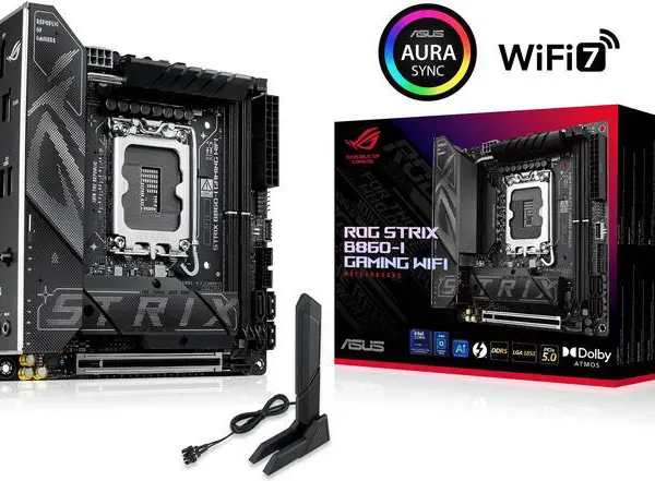 ASUS ROG STRIX B860-I GAMING WIFI B860 LGA 1851 mITX Mini-ITX motherboard, Intel Core Ultra Series 2 Ready, Advanced AI ready, 10+1+2+1 stage, DDR5, - Pappy Mall