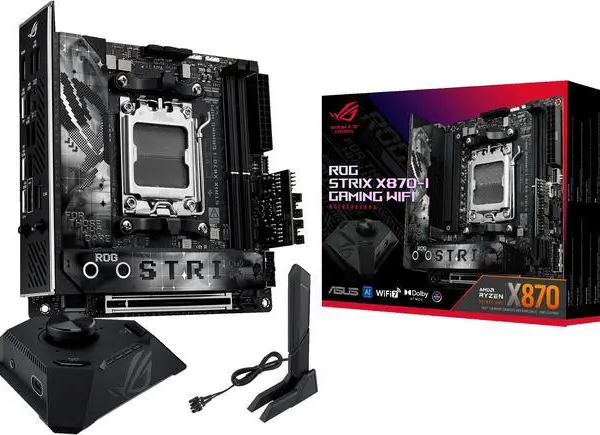 ASUS ROG STRIX X870-I GAMING WIFI AMD AM5 X870 Mini ITX mITX motherboard 10+2+1 power stages, Dynamic OC Switcher, Core Flex, DDR5 AEMP, WiFi 7, 2x - Pappy Mall