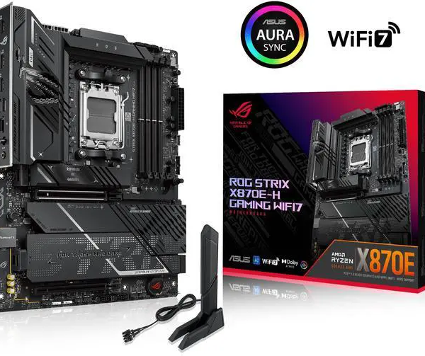 ASUS ROG STRIX X870E-H GAMING WIFI7 with 16+2+1 power stages, DDR5, WiFi 7, four M.2 slots, PCIe 5.0, dual USB4 ports and USB 10Gbps Type-C - Pappy Mall