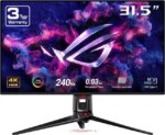ASUS ROG Swift 32" 4K OLED Gaming Monitor (PG32UCDM) - UHD (3840 x 2160), QD-OLED, 240Hz, 0.03ms, G-SYNC Compatible, Custom Heatsink, Graphene Film, - Pappy Mall