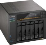Asustor Lockerstor 6 Gen3 AS6806T 6 Bay NAS, Quad-Core 2.3GHz CPU, Dual USB 4 Ports, Dual 10GbE Ports, Dual 5GbE Ports, 16G ECC RAM DDR5, Four M.2 SSD - Pappy Mall