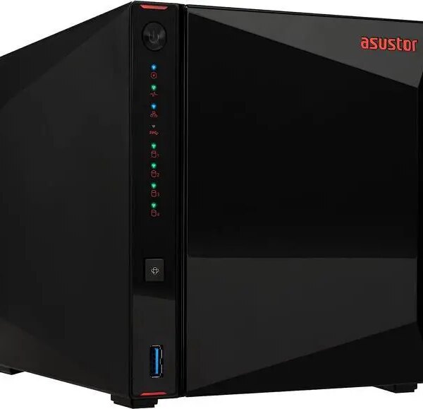 Asustor Nimbustor 4 Gen2 AS5404T 4 Bay NAS, Quad-Core 2.0GHz CPU, Dual 2.5GbE Ports, 4GB DDR4, Four M.2 SSD Slots (Diskless) - Pappy Mall