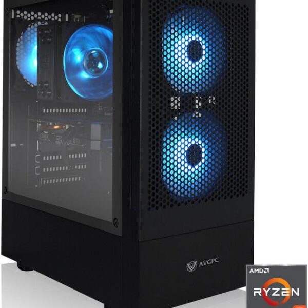 AVGPC Max Gaming PC, AMD Ryzen 5 5600G 6-Core 4.4 GHz Max Boost, AMD Radeon Vega 7 (GPU upgrade ready up to RTX 5070), 16GB 3200MHz DDR4, 1TB M.2 NVMe - Pappy Mall
