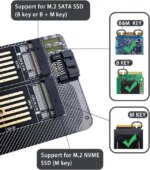 Bailink Dual M.2 PCIE Adapter, M.2 SSD NVME (M Key) & SATA (B Key) Adapter with SATA cable for One M.2 NVMe and One SATA SSD 22110/2280/2260/2242/2230 - Pappy Mall