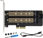 Bailink Dual M.2 PCIE Adapter, M.2 SSD NVME (M Key) & SATA (B Key) Adapter with SATA cable for One M.2 NVMe and One SATA SSD 22110/2280/2260/2242/2230 - Pappy Mall