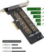 Bailink Dual M.2 PCIE Adapter, M.2 SSD NVME (M Key) & SATA (B Key) Adapter with SATA cable for One M.2 NVMe and One SATA SSD 22110/2280/2260/2242/2230 - Pappy Mall