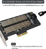 Bailink Dual M.2 PCIE Adapter, M.2 SSD NVME (M Key) & SATA (B Key) Adapter with SATA cable for One M.2 NVMe and One SATA SSD 22110/2280/2260/2242/2230 - Pappy Mall